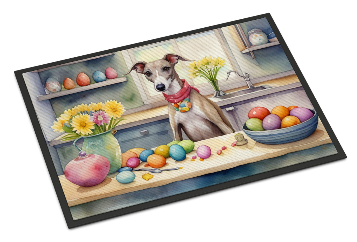 Decorating Easter Whippet Doormat
