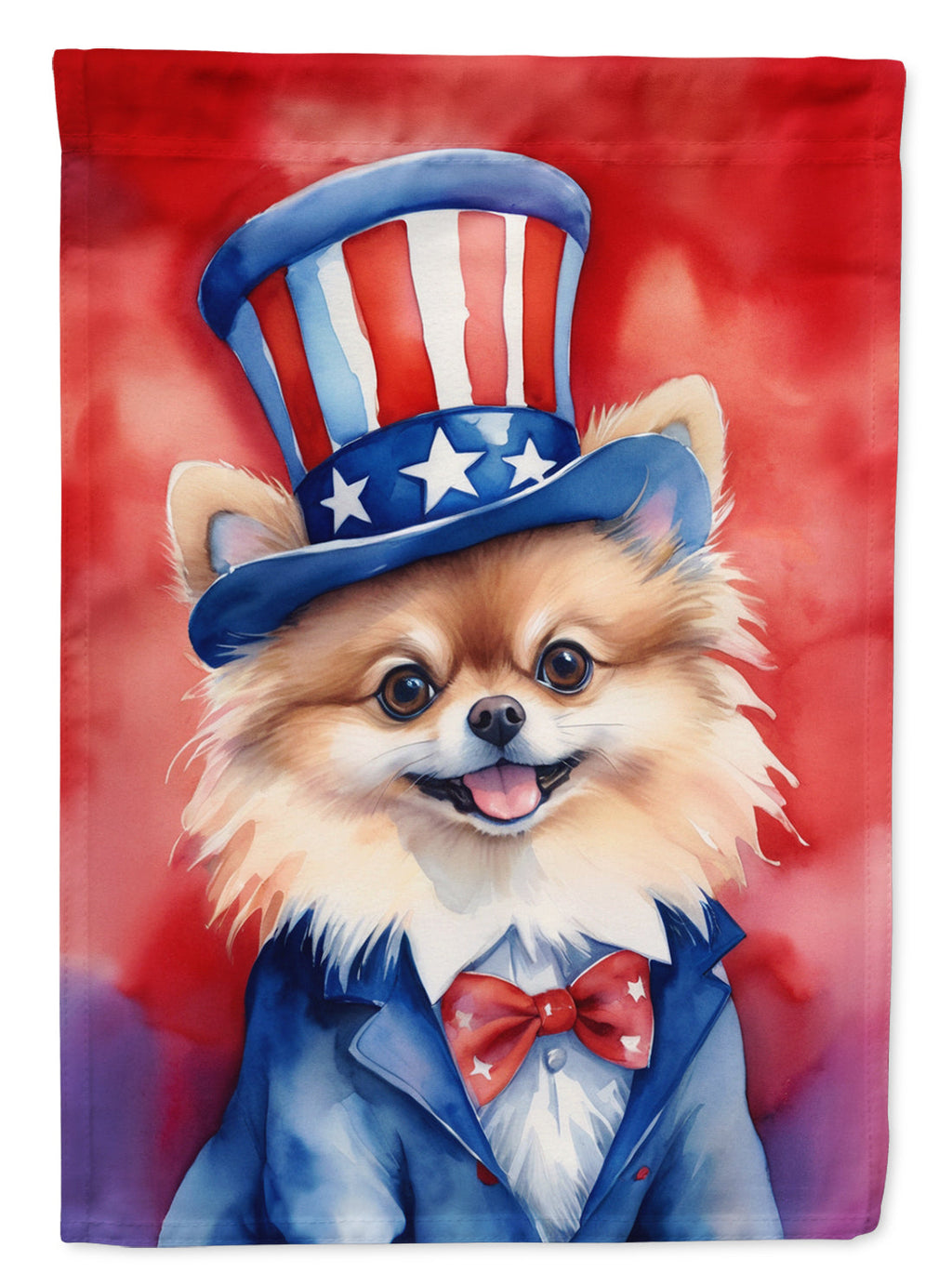 Pomeranian Patriotic American Garden Flag