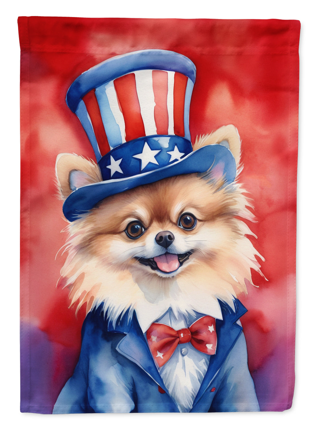 Pomeranian Patriotic American Garden Flag