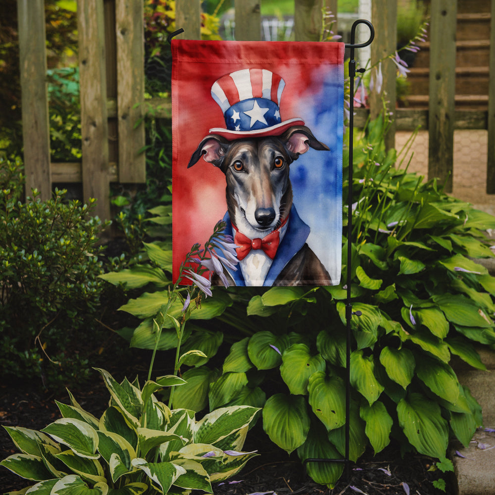 Greyhound Patriotic American Garden Flag