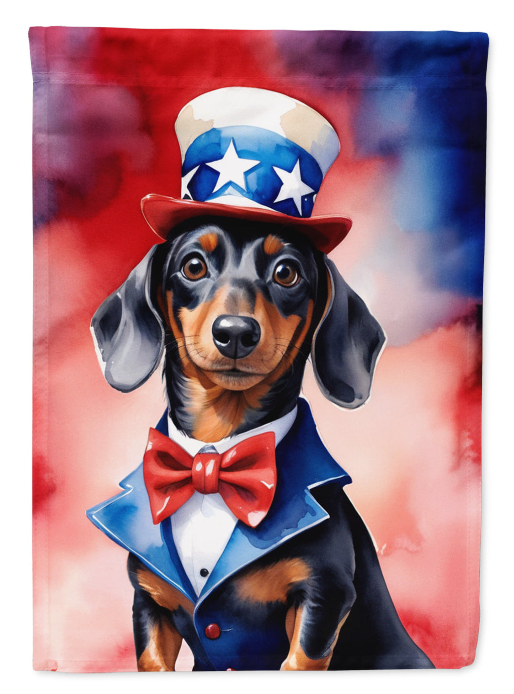 Dachshund Patriotic American Garden Flag