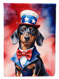 Dachshund Patriotic American Garden Flag