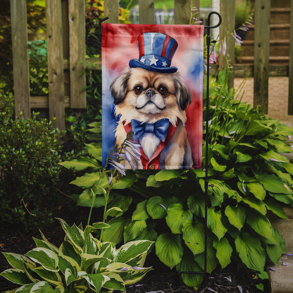 Pekingese Patriotic American Garden Flag