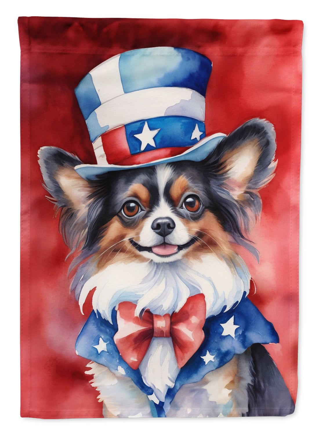 Papillon Patriotic American Garden Flag