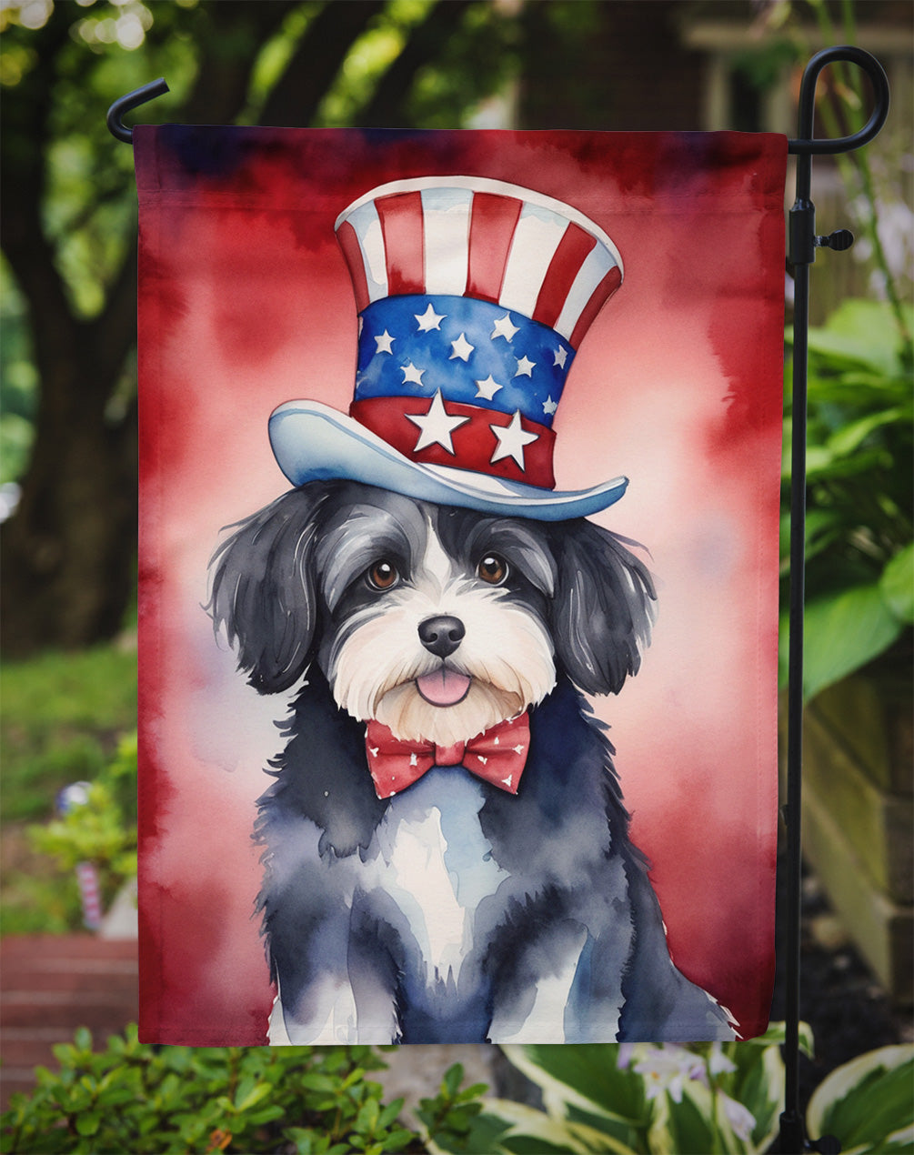 Havanese Patriotic American Garden Flag