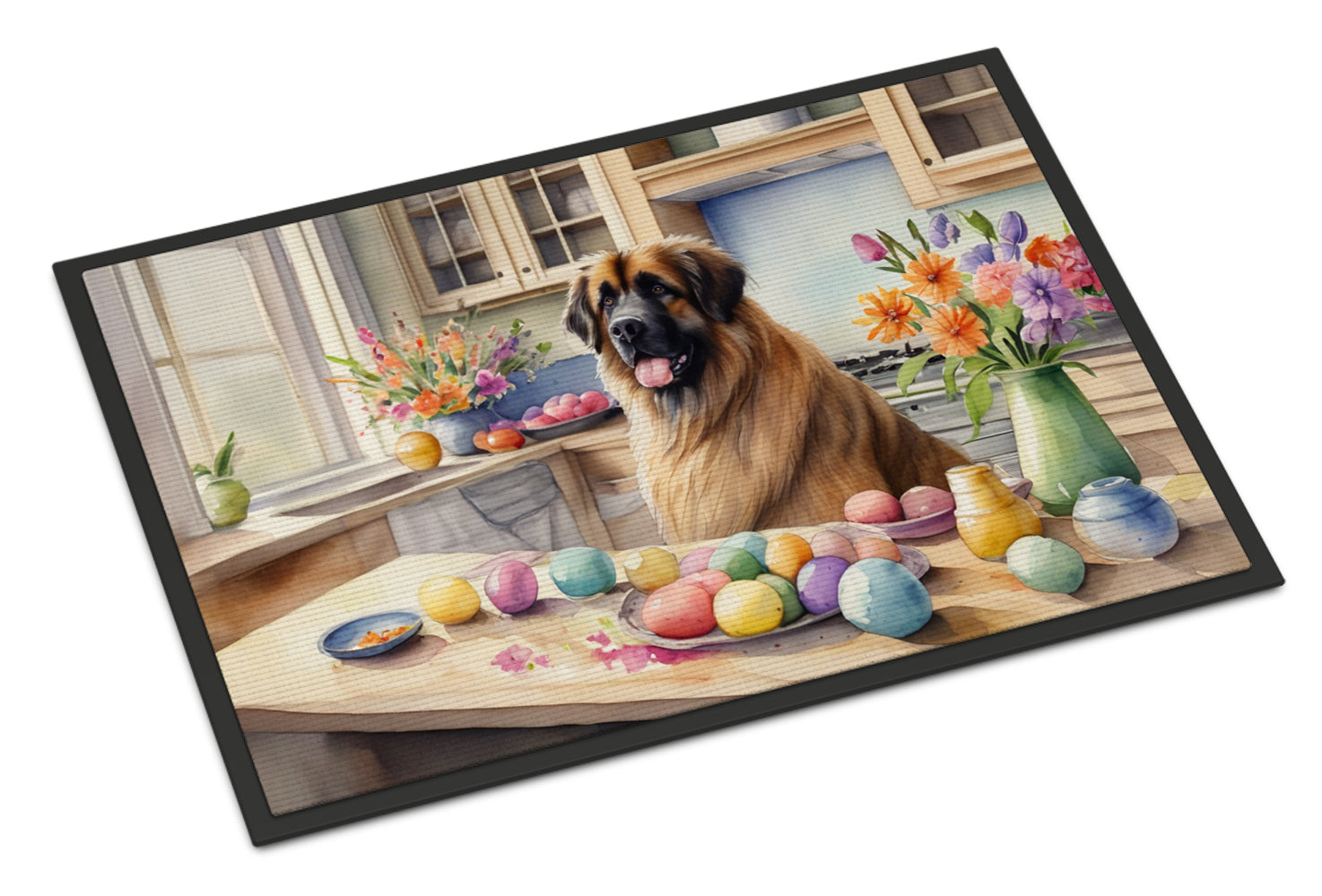 Decorating Easter Leonberger Doormat