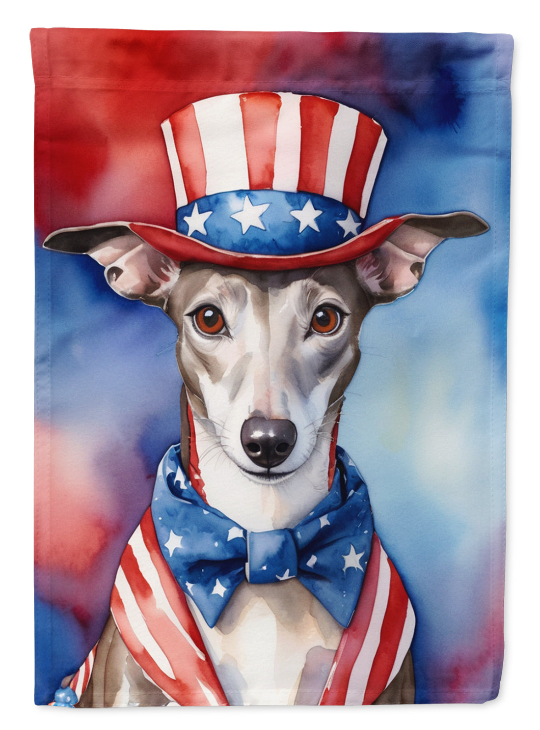 Whippet Patriotic American Garden Flag