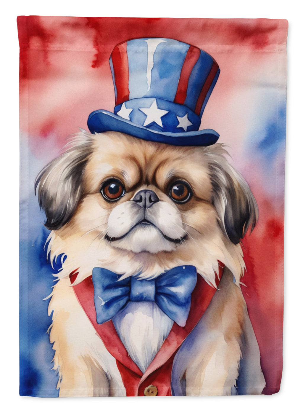 Pekingese Patriotic American Garden Flag