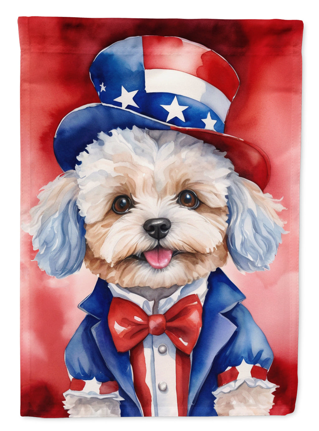 Maltipoo Patriotic American Garden Flag