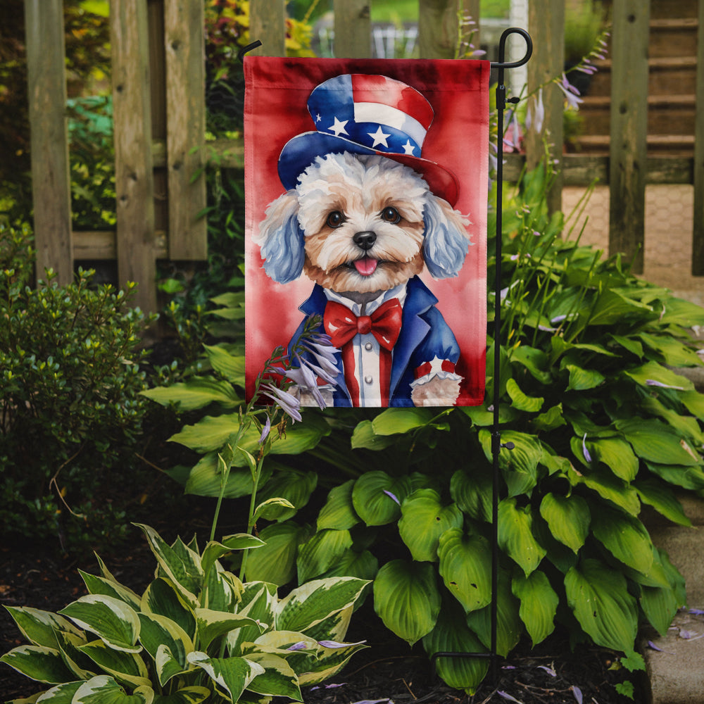 Maltipoo Patriotic American Garden Flag