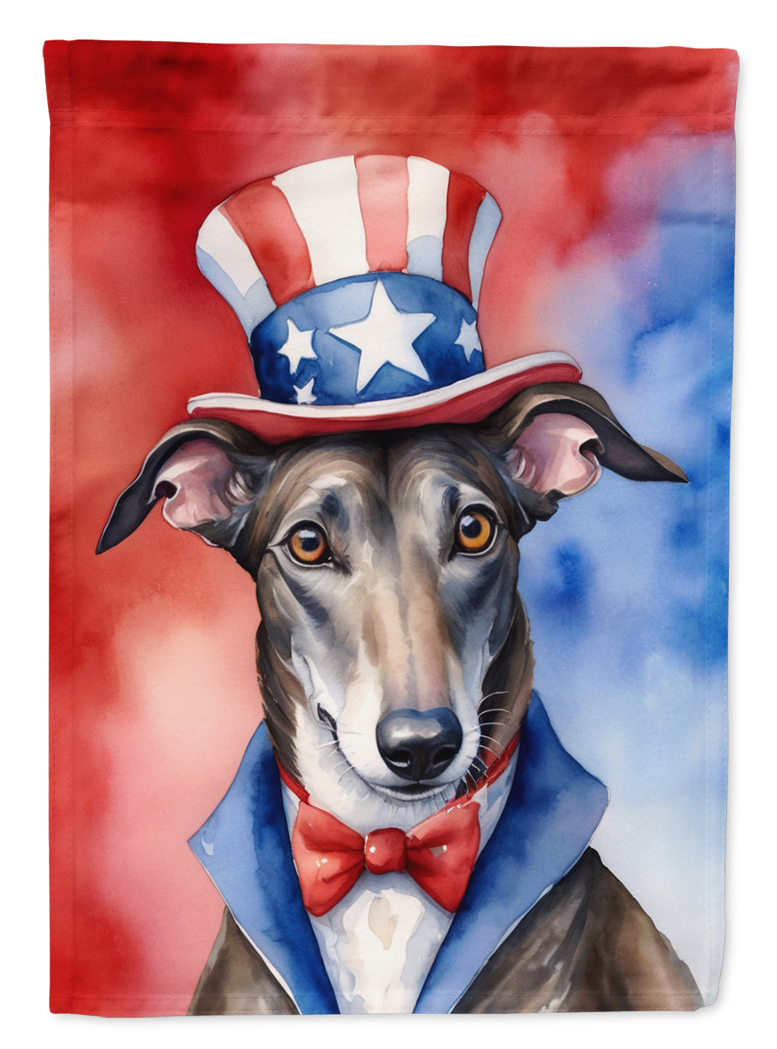 Greyhound Patriotic American Garden Flag