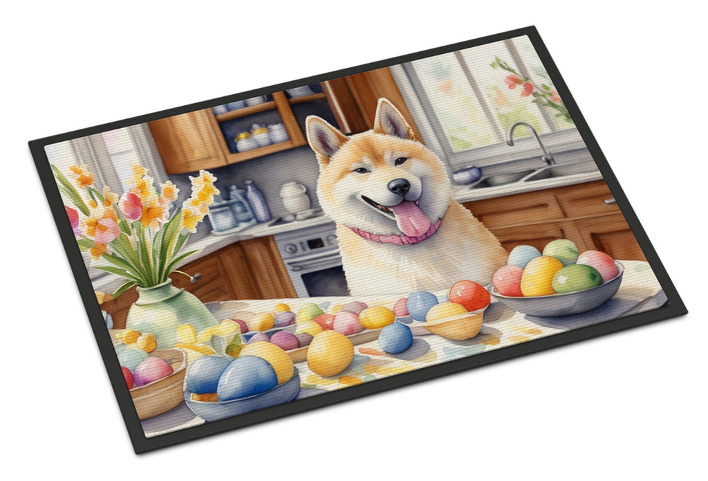 Decorating Easter Akita Doormat