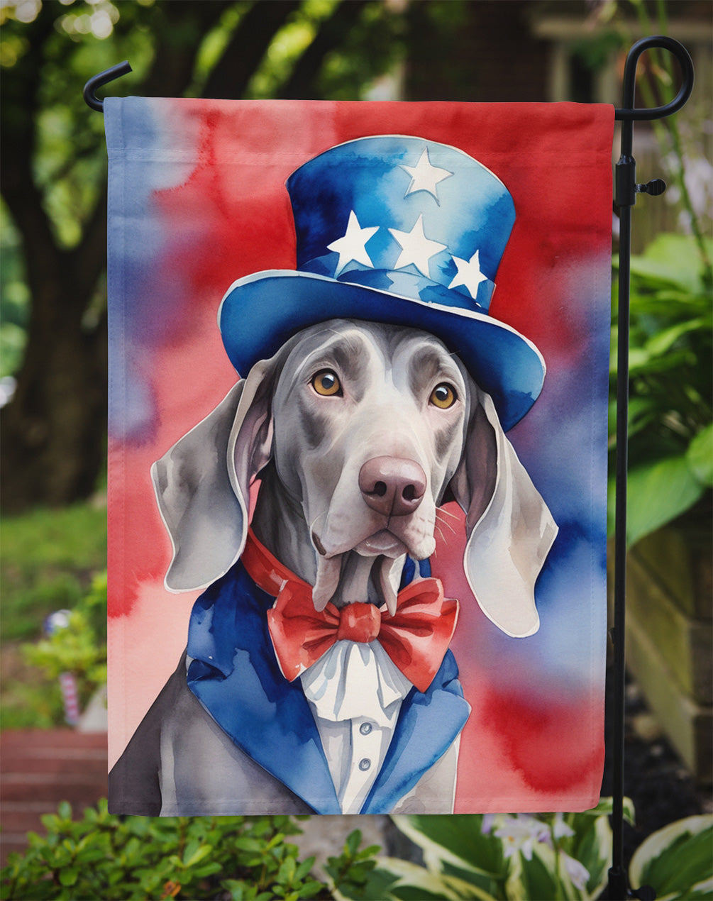Weimaraner Patriotic American Garden Flag