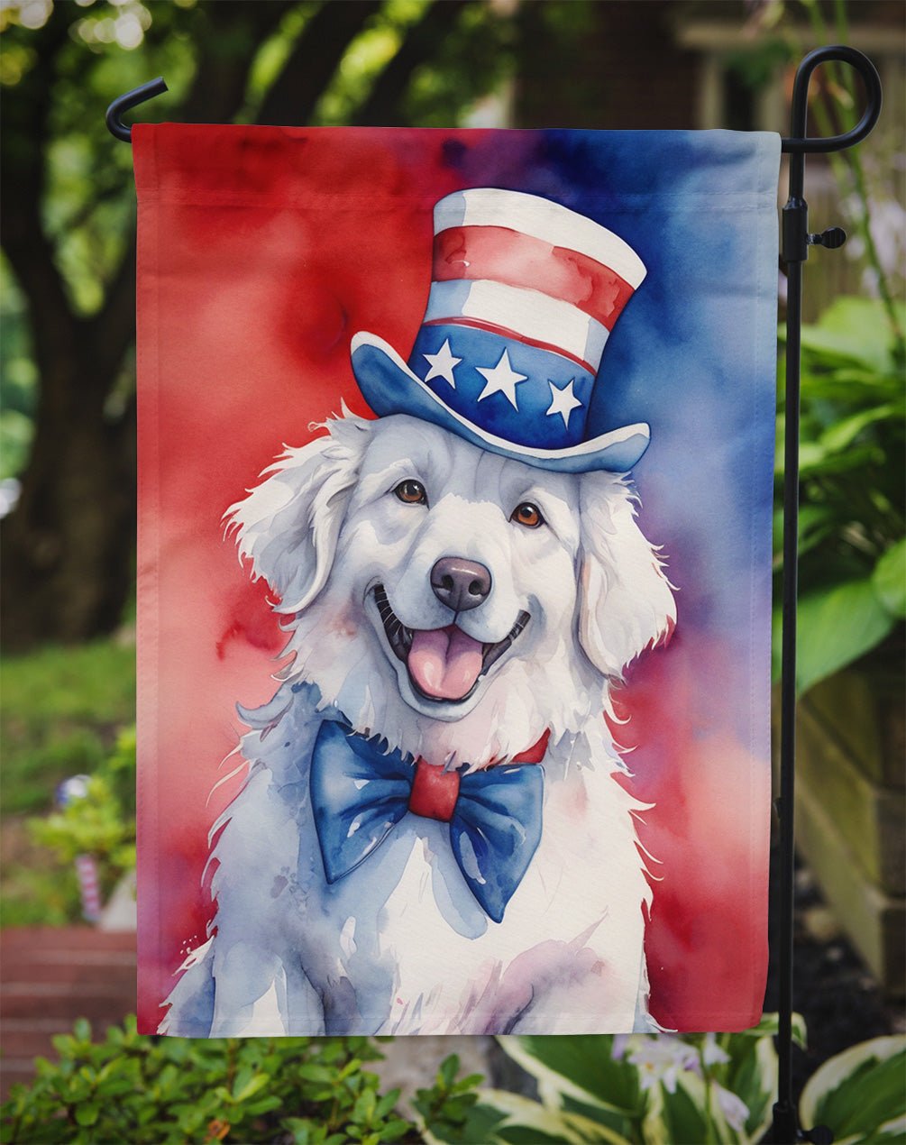 Kuvasz Patriotic American Garden Flag