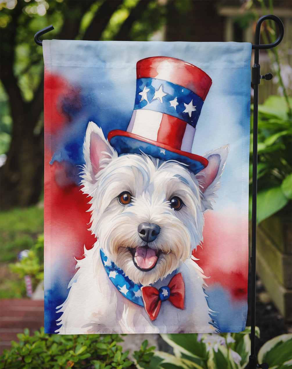 Westie Patriotic American Garden Flag