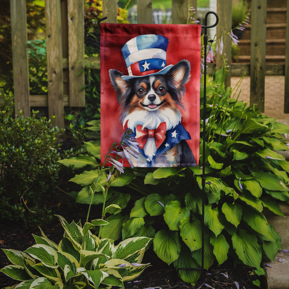 Papillon Patriotic American Garden Flag
