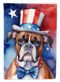Boxer Patriotic American Garden Flag