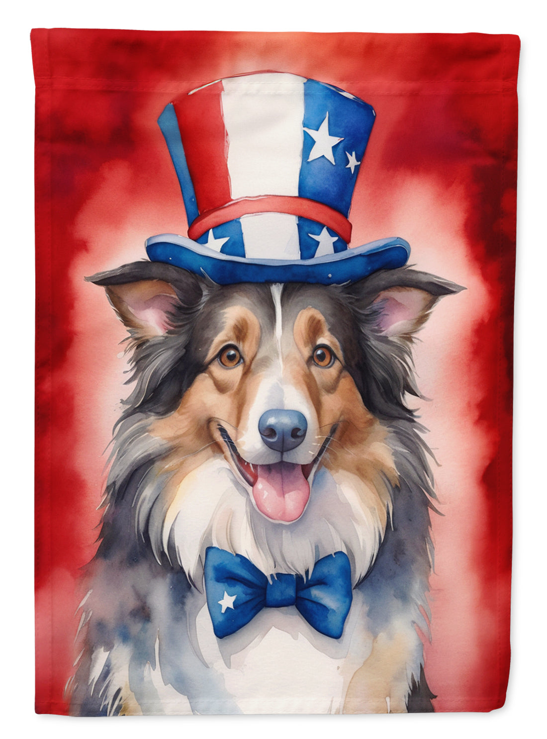 Collie Patriotic American Garden Flag