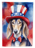 Saluki Patriotic American House Flag