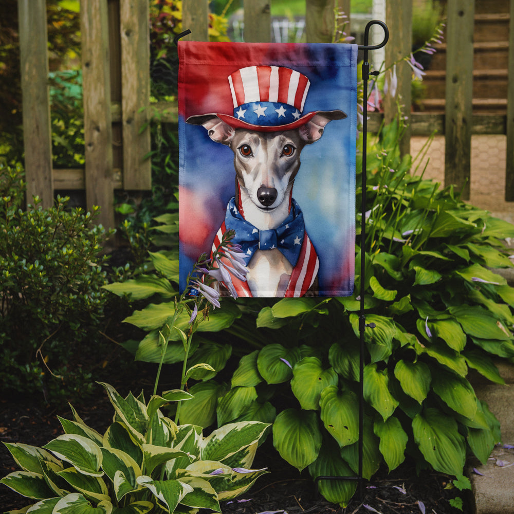 Whippet Patriotic American Garden Flag