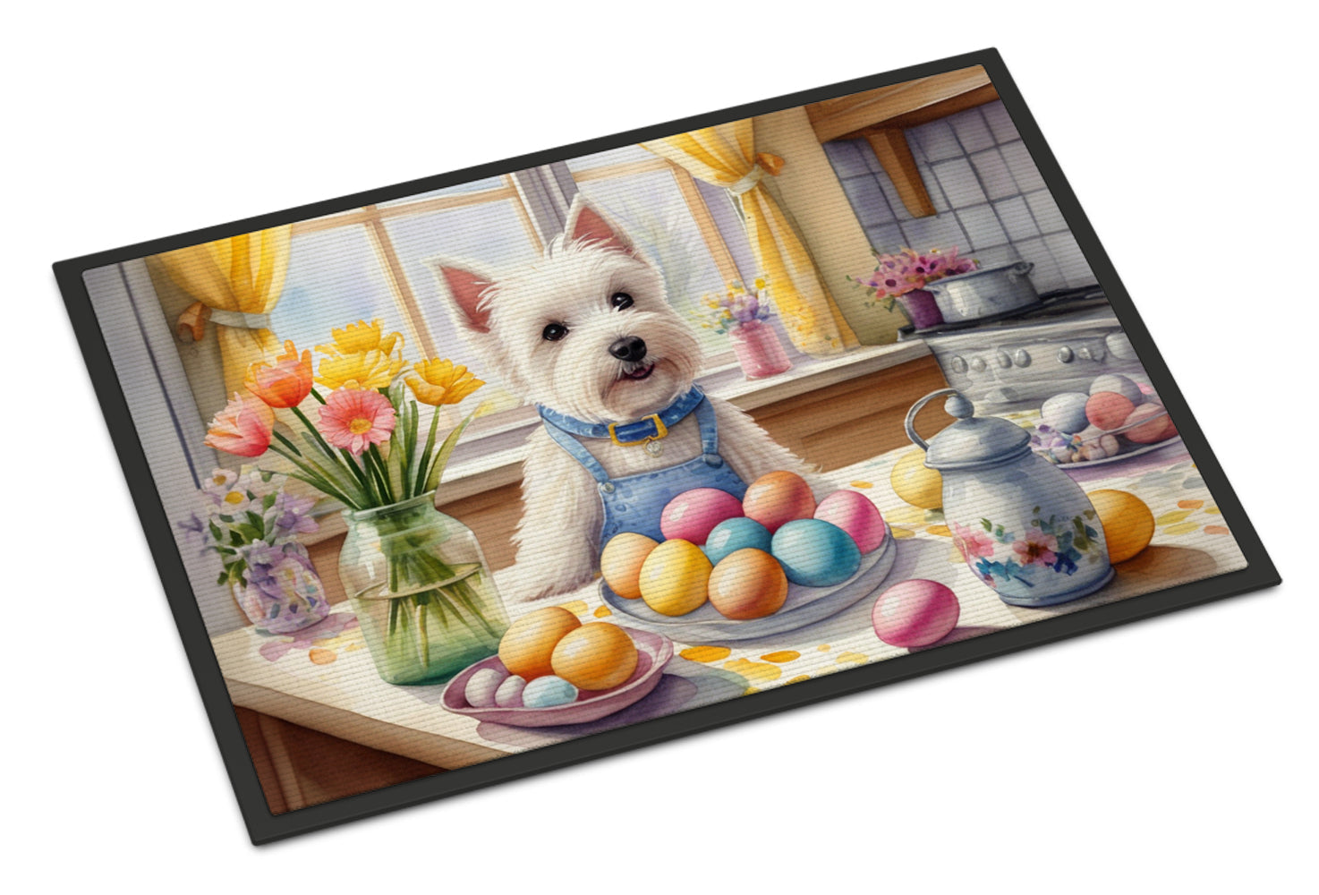 Decorating Easter Westie Doormat